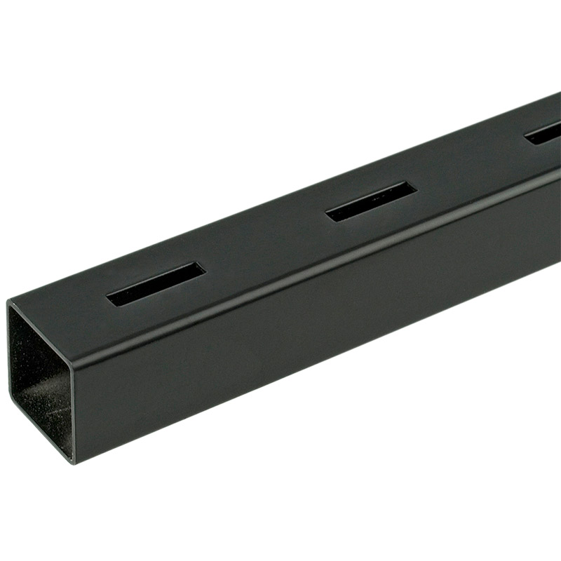 Proframe Black Steel Square Tube with Single Slots 25 x 25mm, 2000mm Long, Box of 8