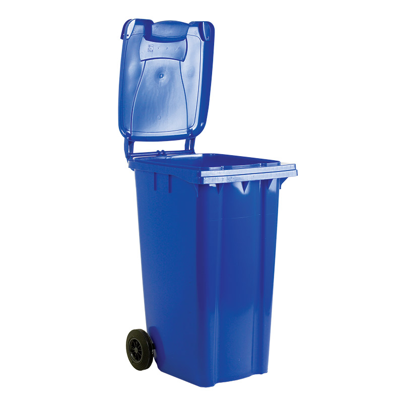 Blue Wheelie Bin - 240 Litre - UV stabilised polyethylene, EN-840, RAL and DIN30760