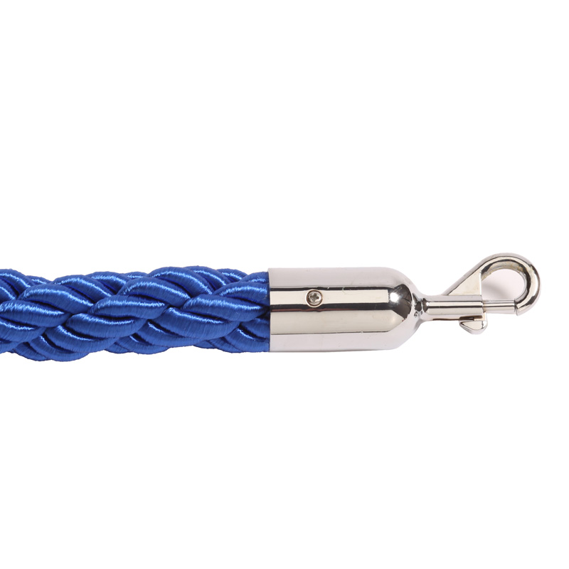 1.8m Blue Braided Twisted Barrier Ropes with Slide Snap Connectors