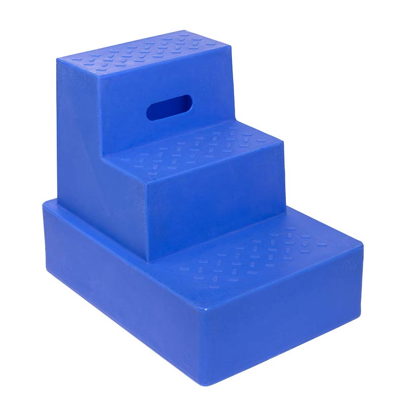 Lightweight 3 Step Moulded Plastic Steps - Blue