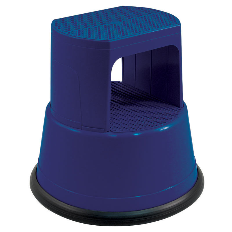 Blue Plastic 2-Step Kick Step Stool