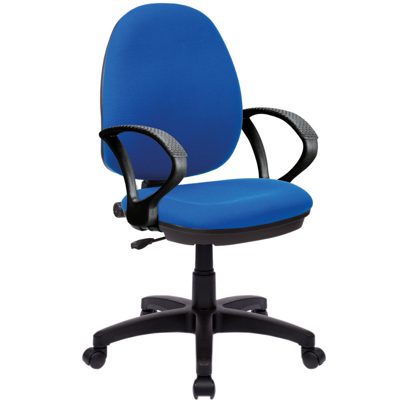 Single Lever Operator  Chair In Blue With Arms