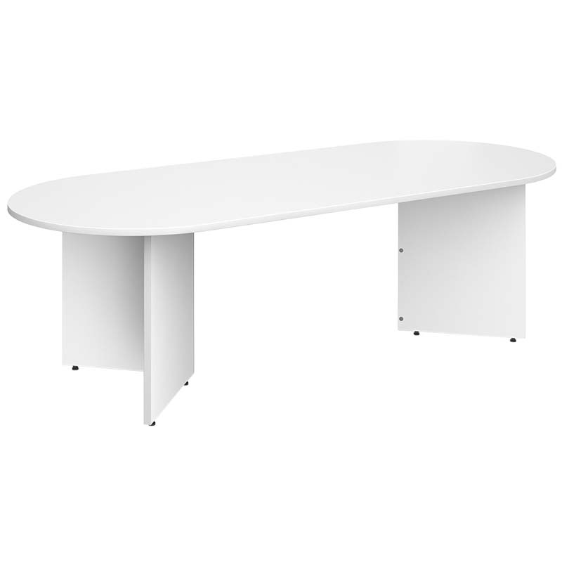 Radial End Boadroom Table - White - 725 x 2400 x 1000mm