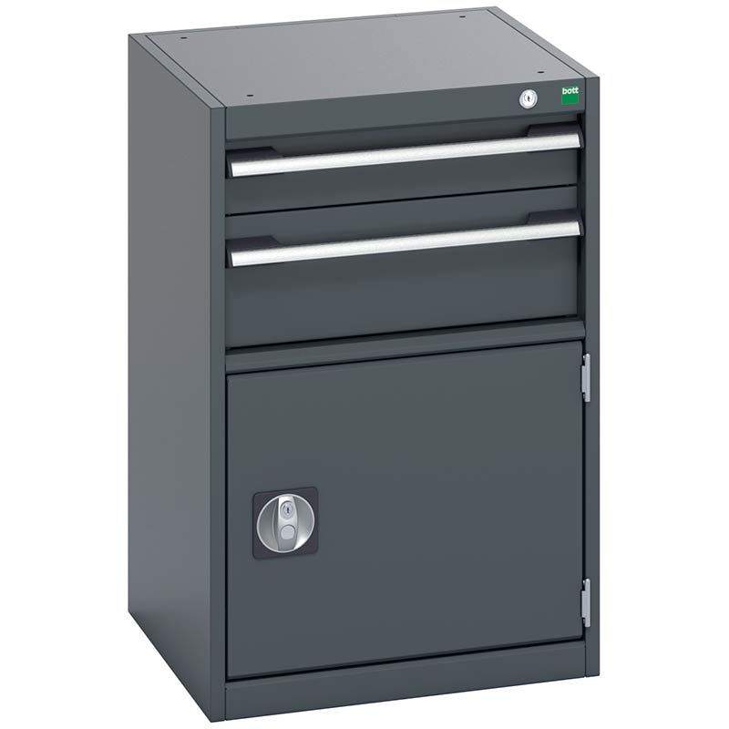 Bott Cubio Anthracite Cabinet with 1 Door and 2 Drawers - 800 x 525 x 525mm