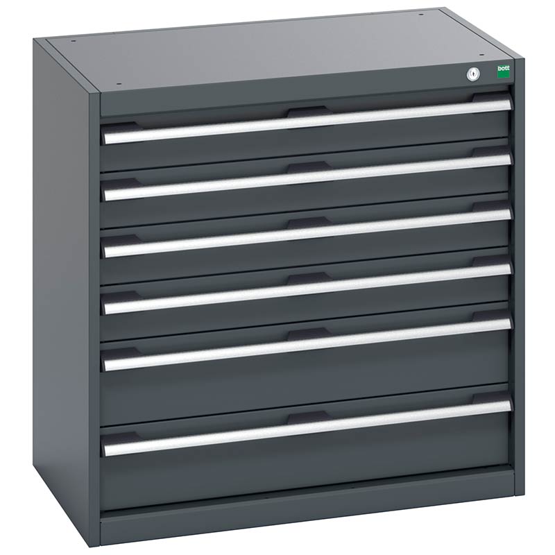 Bott Cubio Anthracite Cabinet with 6 Drawers - 800 x 800 x 525mm