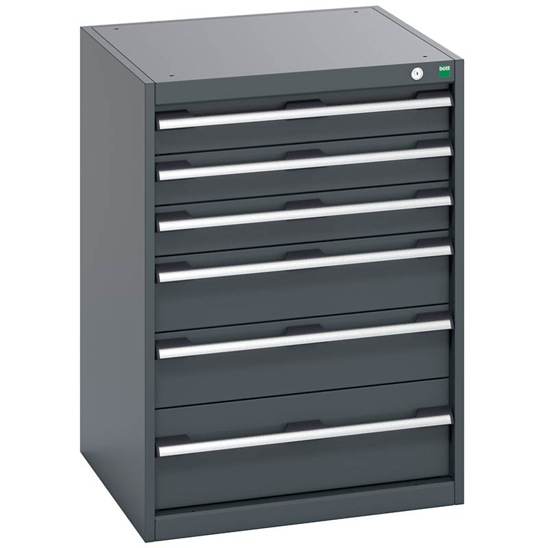 Bott Cubio Anthracite Cabinet with 6 Drawers - 900 x 650 x 650mm