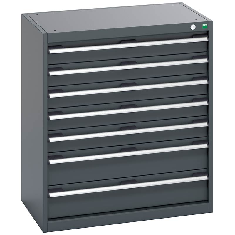 Bott Cubio Anthracite Cabinet with 7 Drawers - 900 x 800 x 525mm
