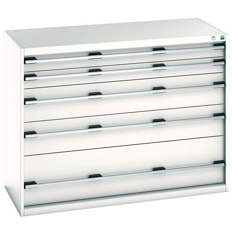 Bott Cubio Freestanding lockable 5 drawer Cabinet - 1000 x 1300 x 650mm