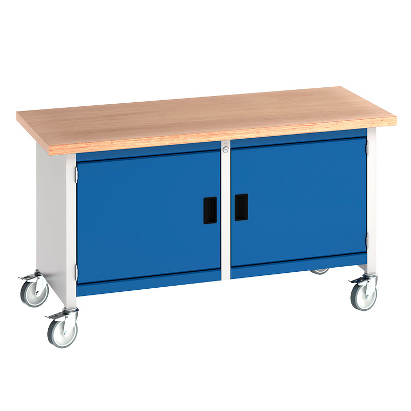 Bott Mobile Storage Bench,  2 x 500 cupboards each wih adjustable shelf  - 840 x 1500 x 750mm