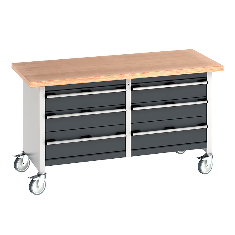 Bott Mobile Storage Bench, 4 x 150mm & 2 x 200mm drawers - 840 x 1500 x 750mm