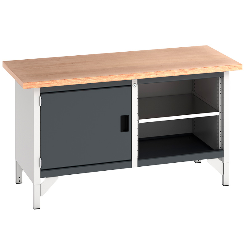 Bott Cubio Multiplex Storage Bench with Cupboard and Open Section - 840 x 1500 x 750mm