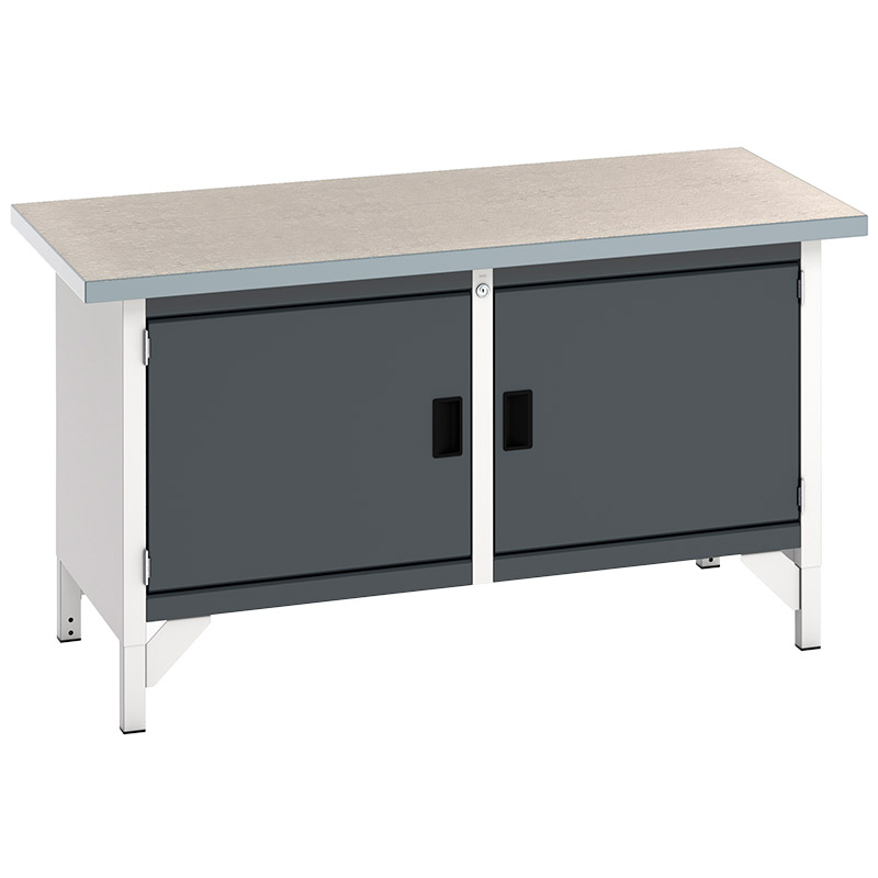 Bott Cubio Storage Bench with Lino Worktop - 2 Cupboards - 840 x 1500 x 750mm