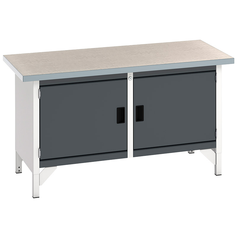Bott Cubio Storage Bench Lino Worktop - 2 Cupboards - 840 x 1500 x 750mm