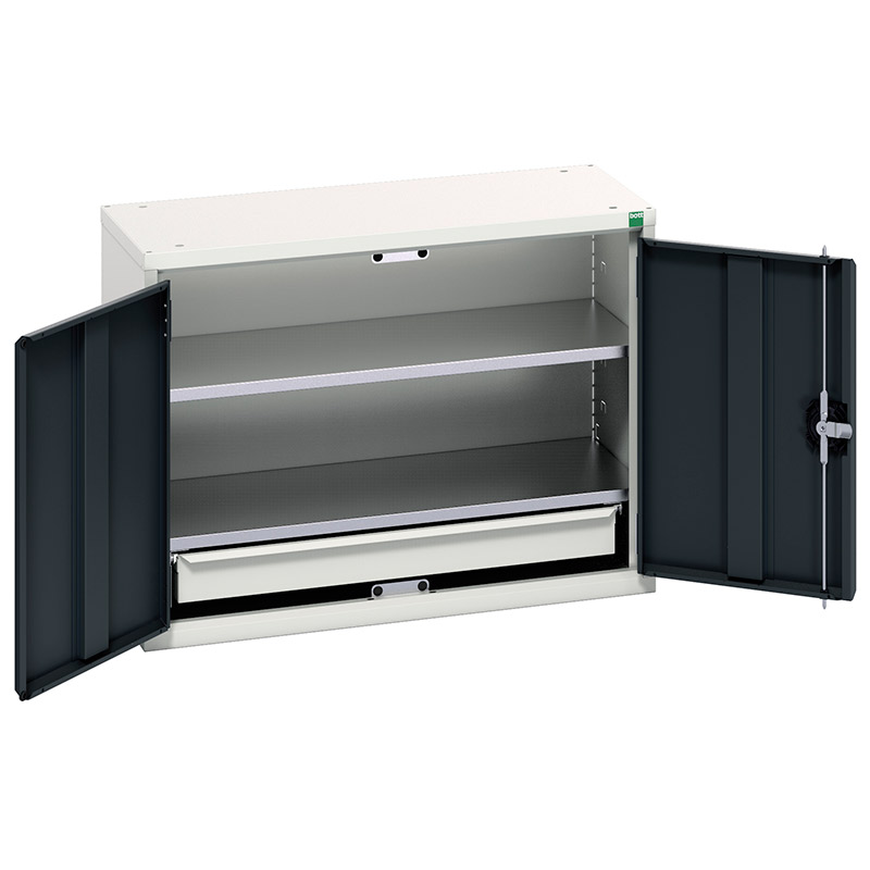 Bott Verso Steel Wall Cupboard with 1 drawer & 2 Shelves - 600 x 800 x 350mm