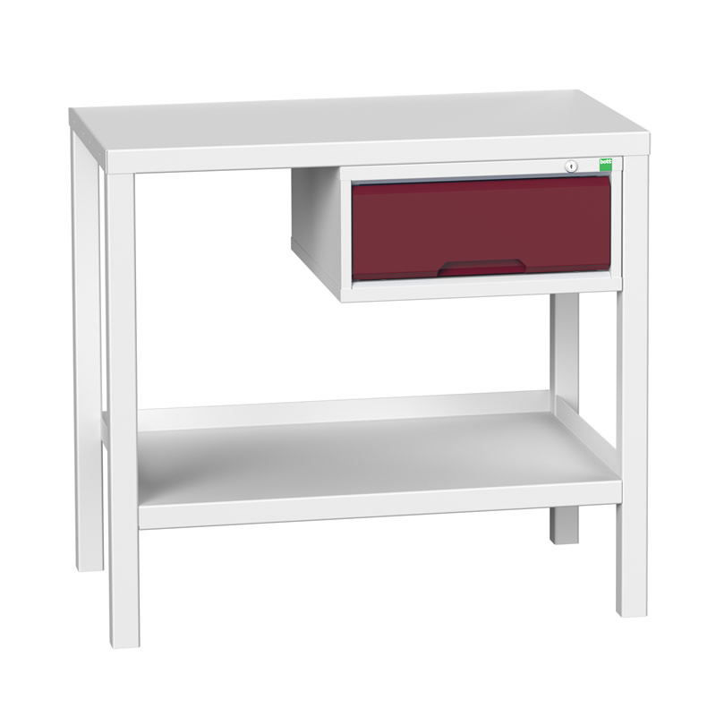 Bott Verso Welded Bench with Steel Worktop and Drawer (910 x 1000 x 600)