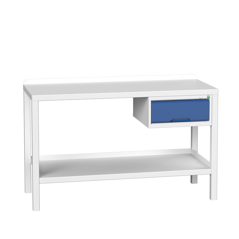 Bott Verso Welded Bench with Steel Worktop and Drawer (910 x 1500 x 600)