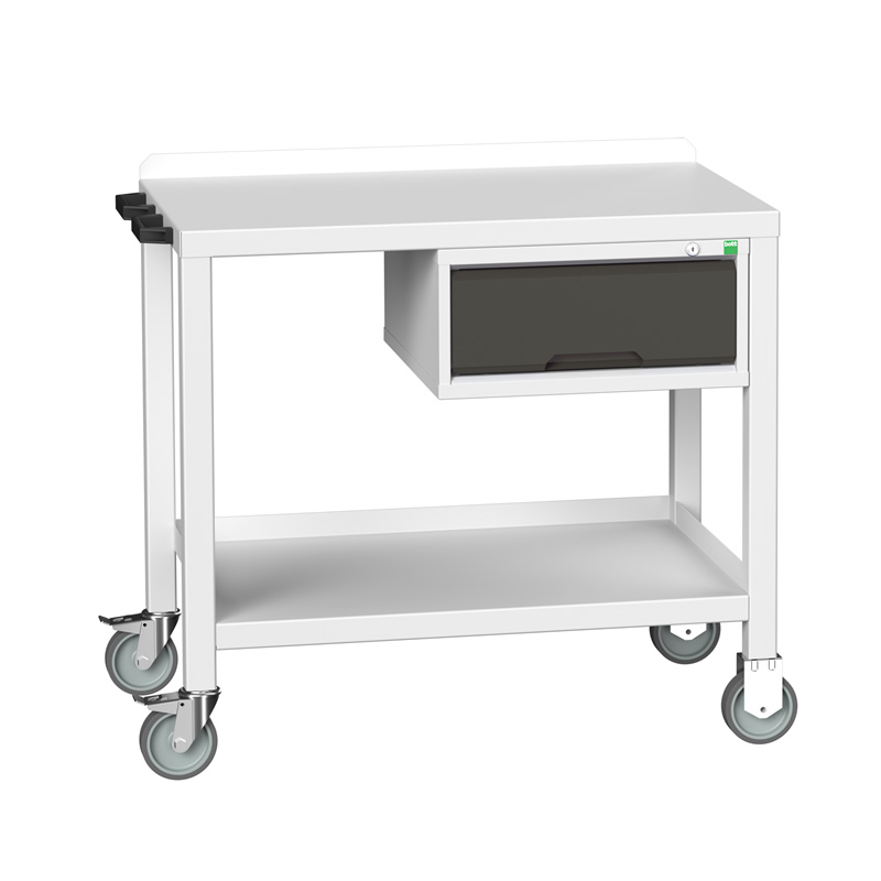 Bott Verso Mobile Welded Bench with Steel Worktop and Drawer (910 x 1000 x 600)