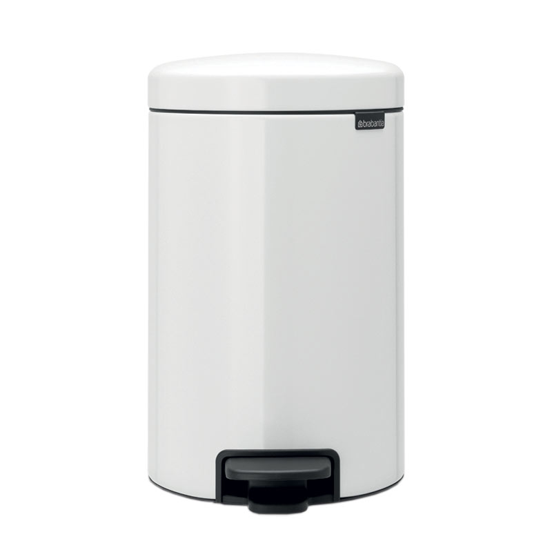 Brabantia Soft Close Steel Pedal Bin - 12L - White 