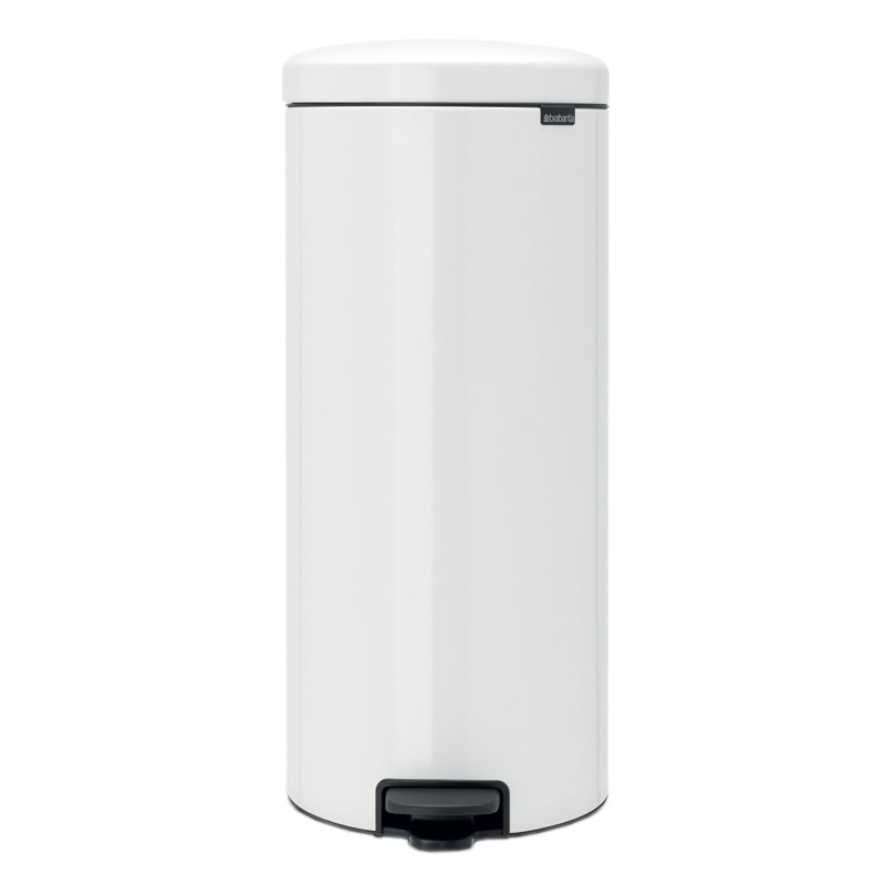 Brabantia Soft Close Steel Pedal Bin - 30L - White 