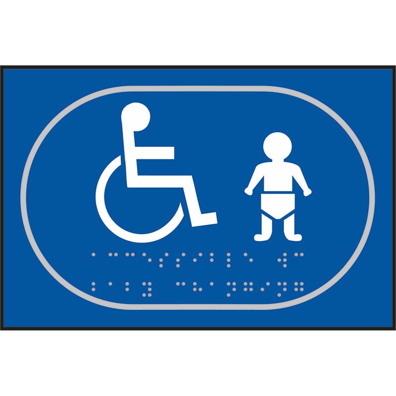 Disabled and Infant Baby Changing Braille Sign Blue - 150 x 225mm