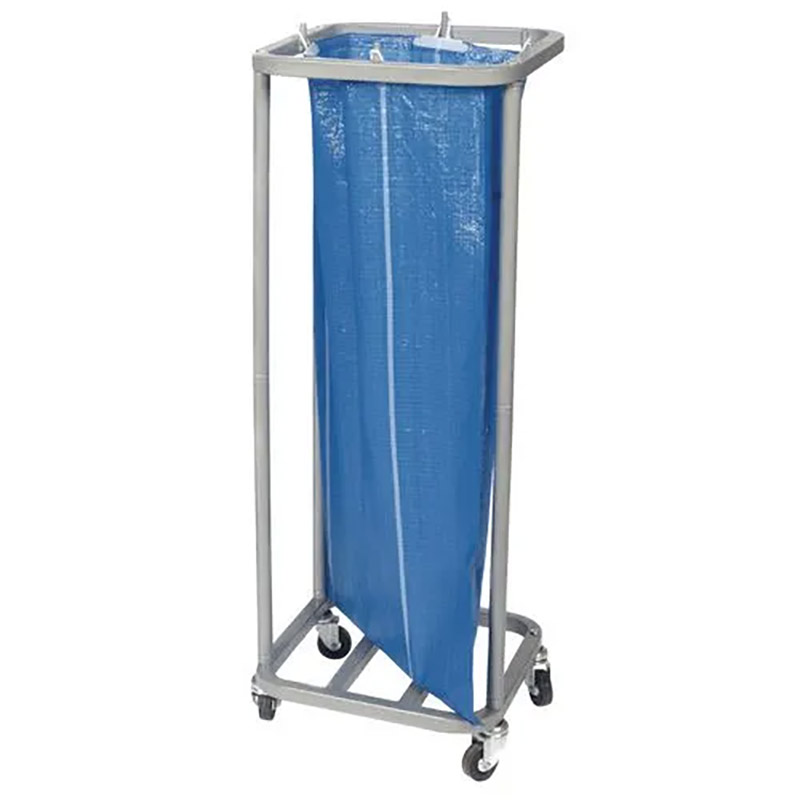 Grey Steel Single Mailroom Sackholder Trolley - 1118 x 432 x 406mm