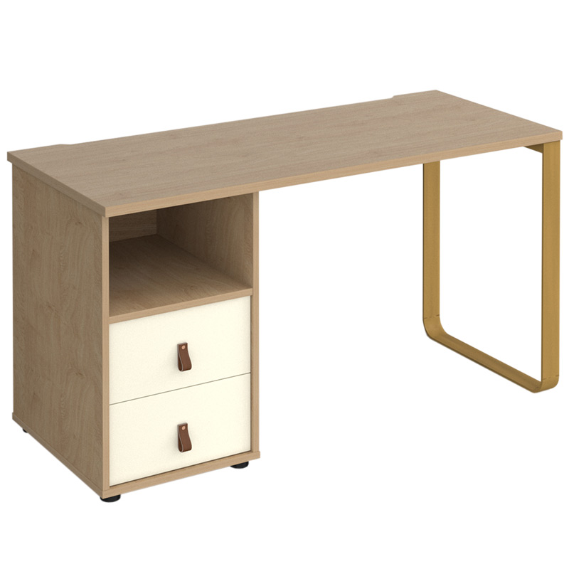Cairo Sleigh Frame Desk with Pedestal and Drawers - 730 x 1400 x 600mm