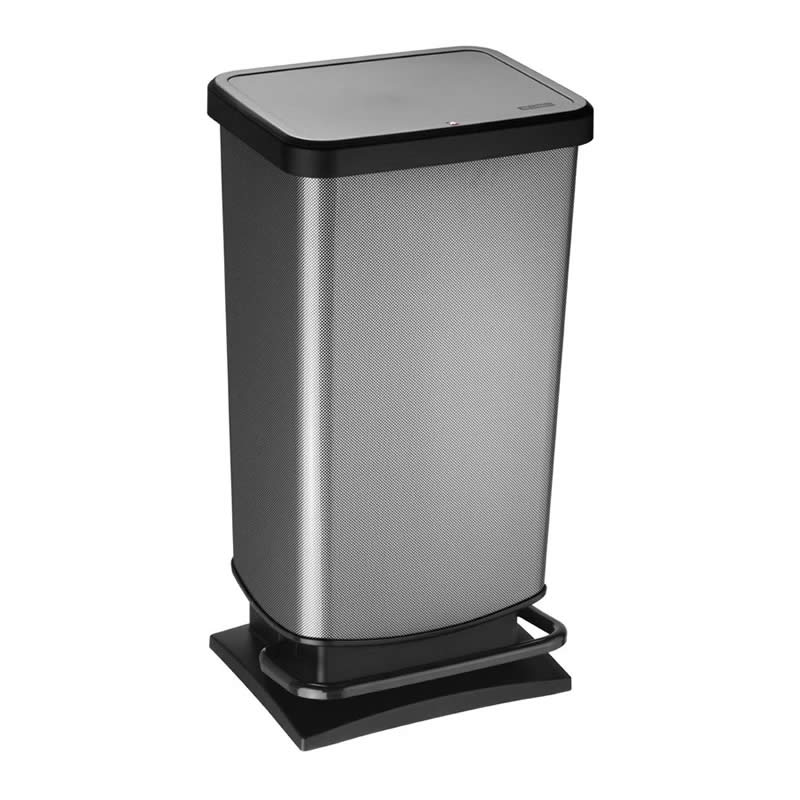 Carbon Effect Plastic Pedal Bin 40 Litre