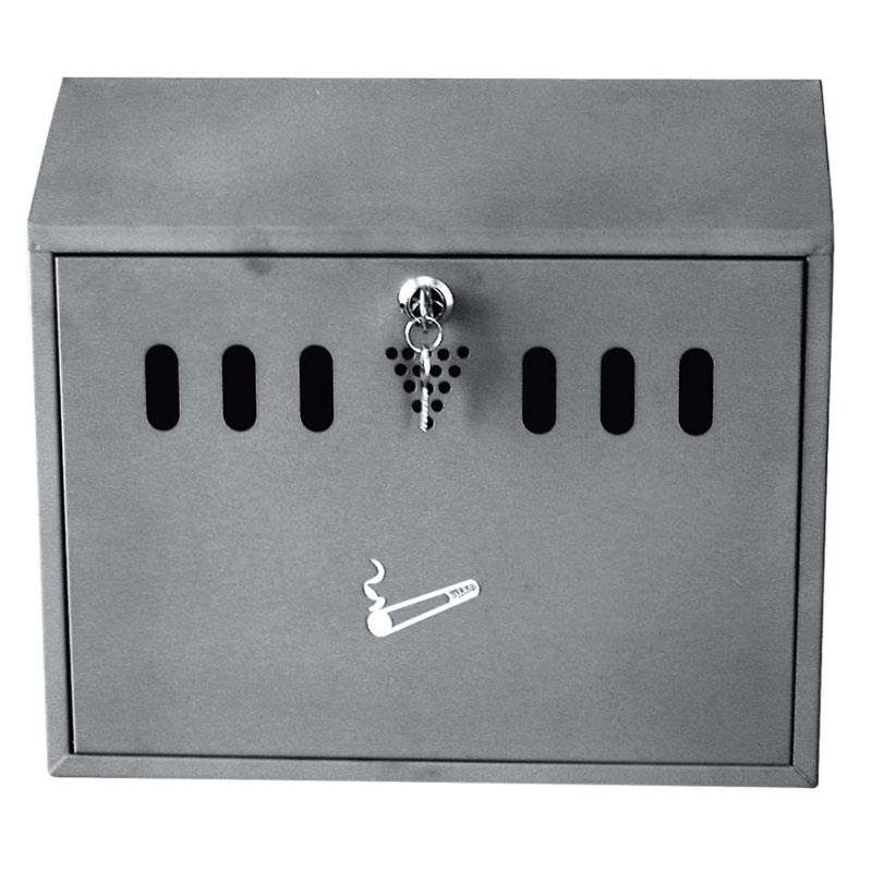 Wall Mounted Cigarette Bin - Grey Finish