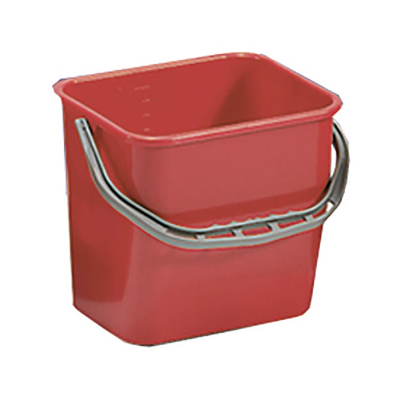 6L Red Cleaning Trolley Buckets