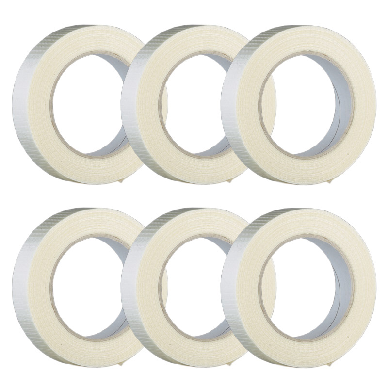 Clear Reinforced Tape - 25mm wide x 50m long rolls - pack of 6