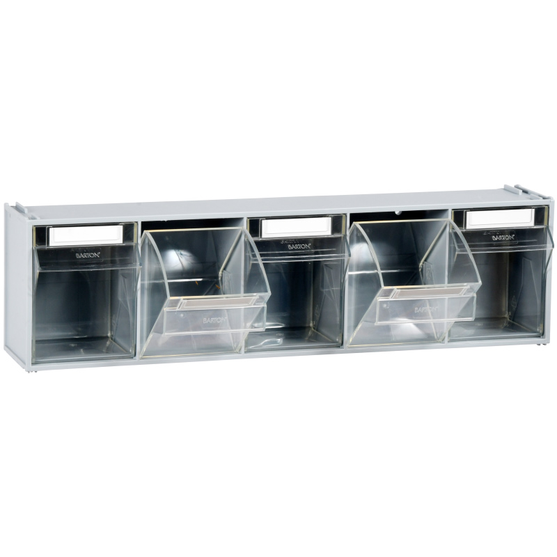 Clearbox Tilt Bin - 5 bin system with pull down fronts - 164 x 136 x 600mm