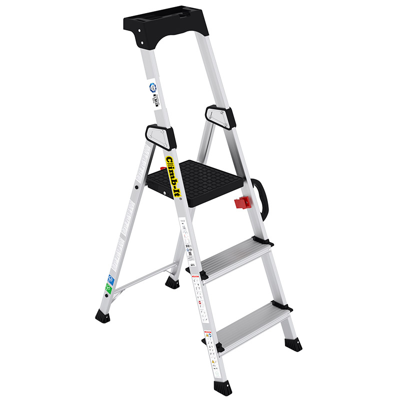 Climb-It Professional Stepladders with Carry Handle - 3 Tread