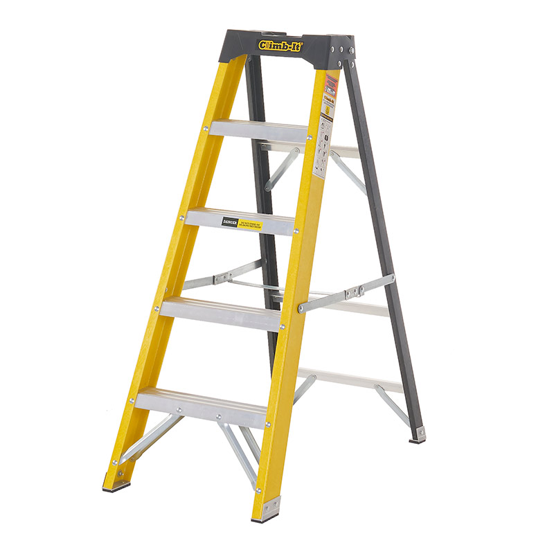 Climb-it 4-Tread Glass Fibre Swingback Stepladder EN131 Rated