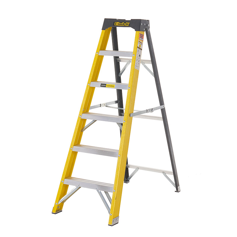 Climb-it 5-Tread Glass Fibre Swingback Stepladder EN131 Rated