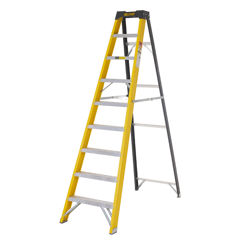 Climb-it 8-Tread Glass Fibre Swingback Stepladder EN131 Rated