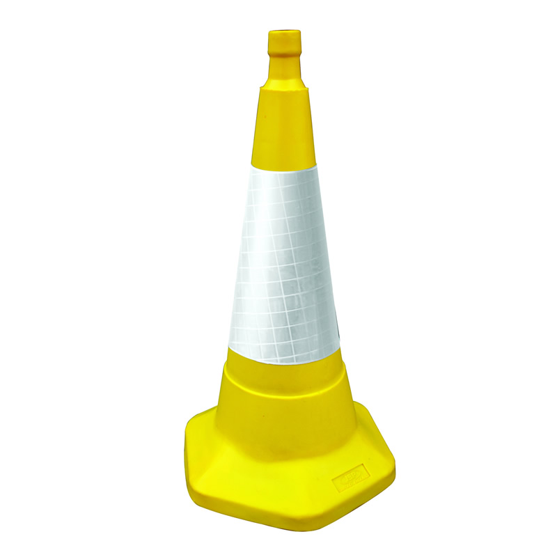 Coloured Cones With Reflective Sleeves Yellow 750mm