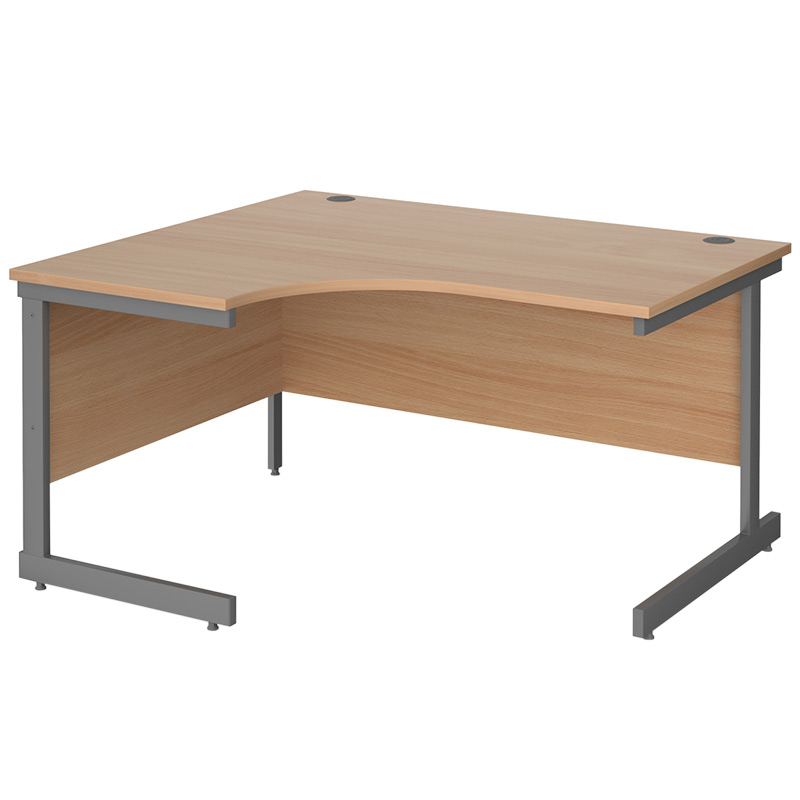 Contract 25 Ergonomic Desk - Left hand curve - 725 x 1400 x 1200mm (H x W x D)