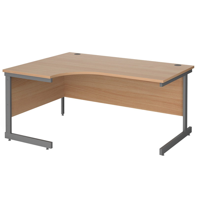 Contract 25 Ergonomic Desk - Left hand curve - 725 x 1600 x 1200mm (H x W x D)