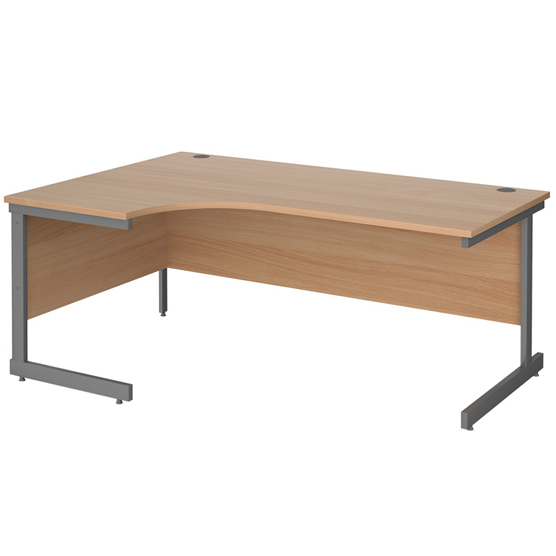 Contract 25 Ergonomic Desk - Left hand curve - 725 x 1800 x 1200mm (H x W x D)