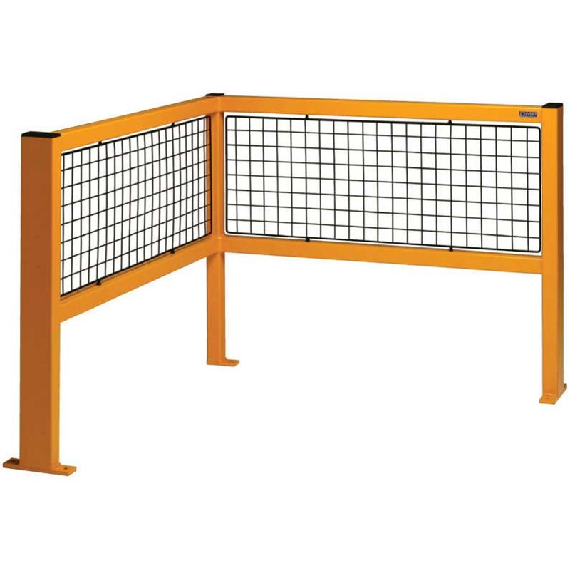 Corner Pedestrian Safety Barrier with Mesh Infill - 1000 x 1000 x 1100mm