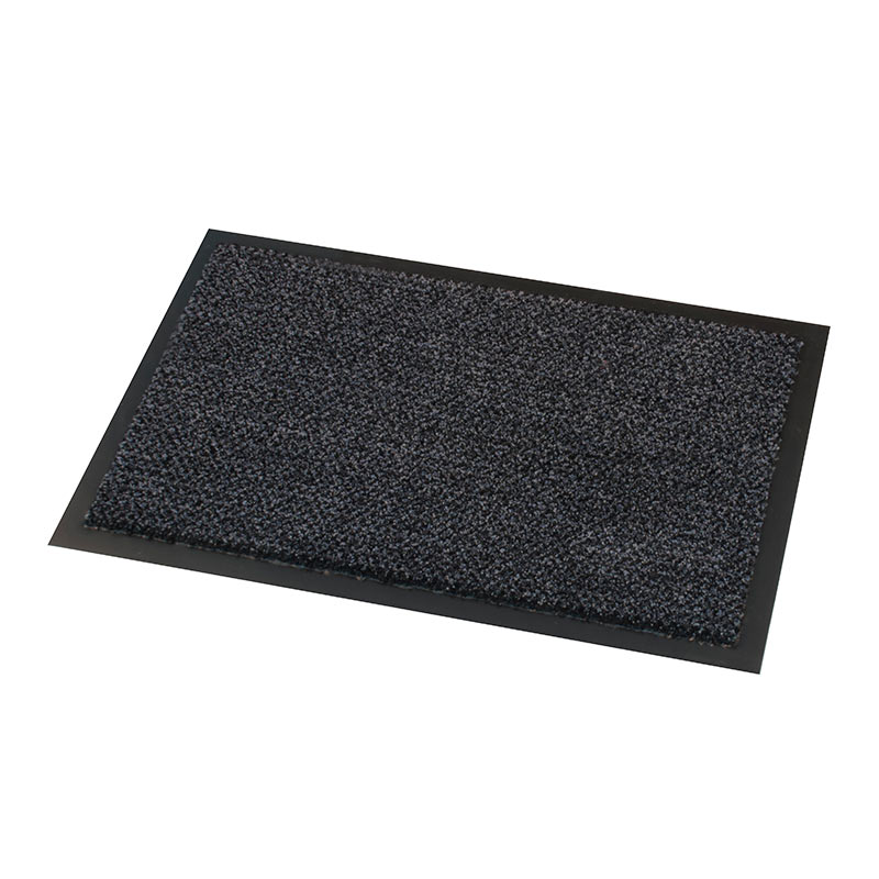 Cosmo fire tested entrance mat - 600 x 900mm - grey & black