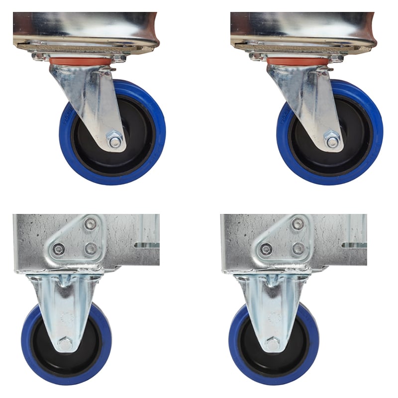 Rubber castors for roll containers - 2 Swivel & 2 Fixed