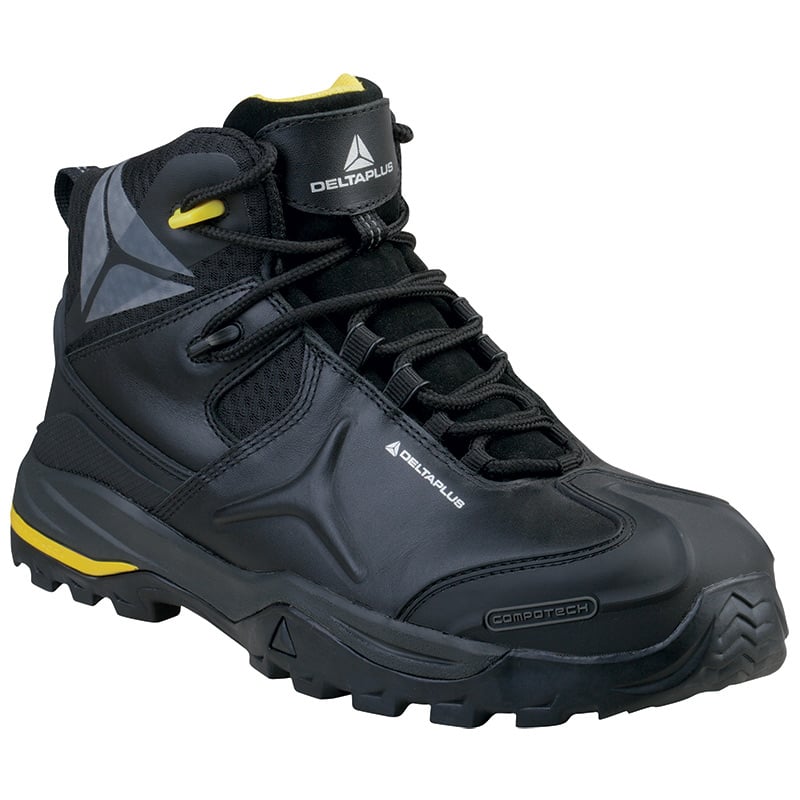 Deltaplus Black Leather Non-Metallic Safety Boots S3 SRC HRO