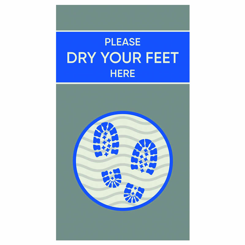 Disinfectant Entrance Mat printed with Please Dry Your Feet - 6 x 850 x 1500mm