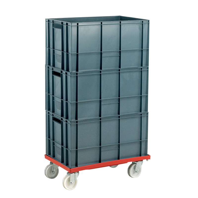 Euro Container Dolly without handle & 3 x 60L Euro Containers - 1110 x 420 x 625mm