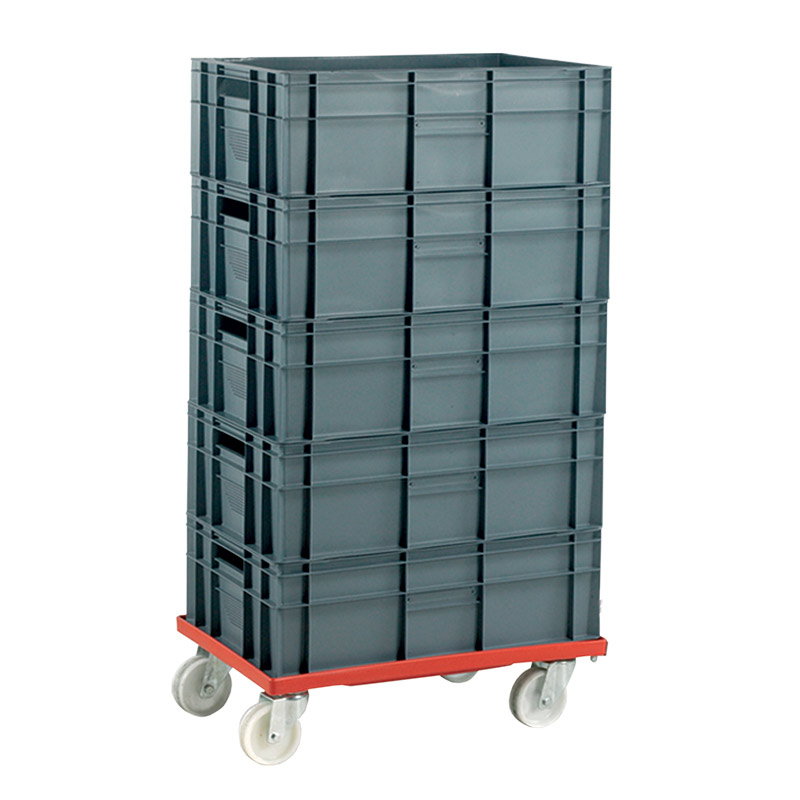 Euro Container Dolly without handle & 5 x 40L Euro Containers - 1150 x 420 x 625mm