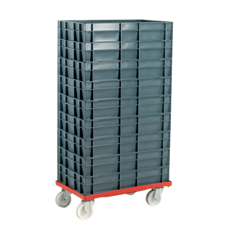 Euro Container Dolly without handle & 9 x 22L Euro Containers -  1230 x 420 x 625mm