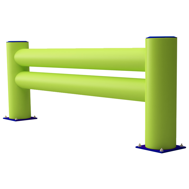 Double HDPE Polymer Rack End Barrier - Hi-Vis Yellow & Blue - 620 x 2400mm