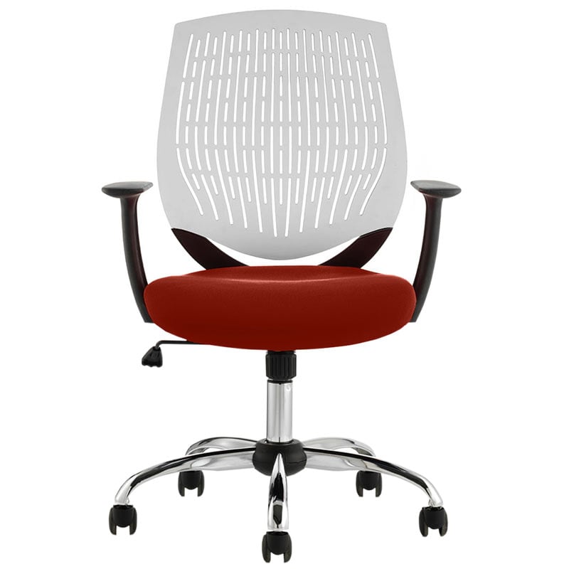 Dura Operator Chair with White Back and Ginseng Chilli Seat