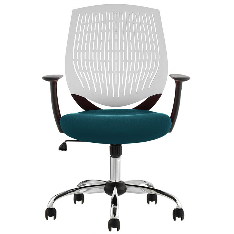 Dura Operator Chair with White Back and Maringa Teal Seat